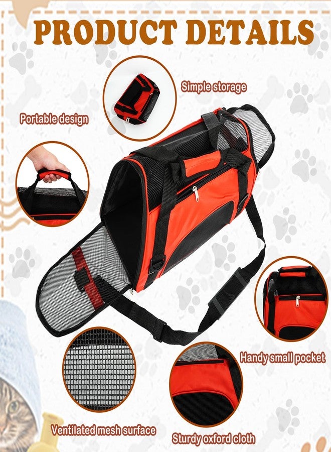 UCEHIPAW 6 Pcs Cat Carrier 16.9 x 9.6 x 8.3 Inch Portable Soft-Sided Pet Carrying Bag Comfortable Foldable Bag for Small Pet Travel Under 6.6 Lbs Cat (6 Colors) - Image 3